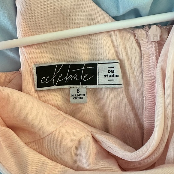 Girls sz 8 David’s Bridal Petal Pink wedding gown dress - Picture 4 of 6